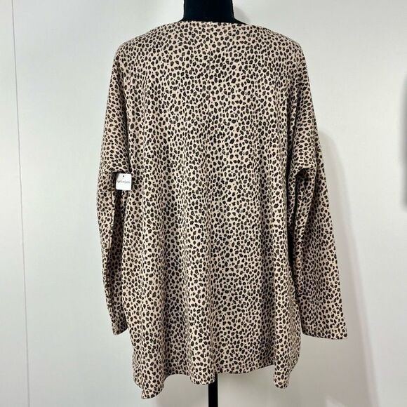 New MTS Oversized Animal Print Lightweight Top Size Large Women’s Neutral - Picture 6 of 10